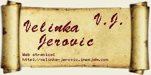 Velinka Jerović vizit kartica